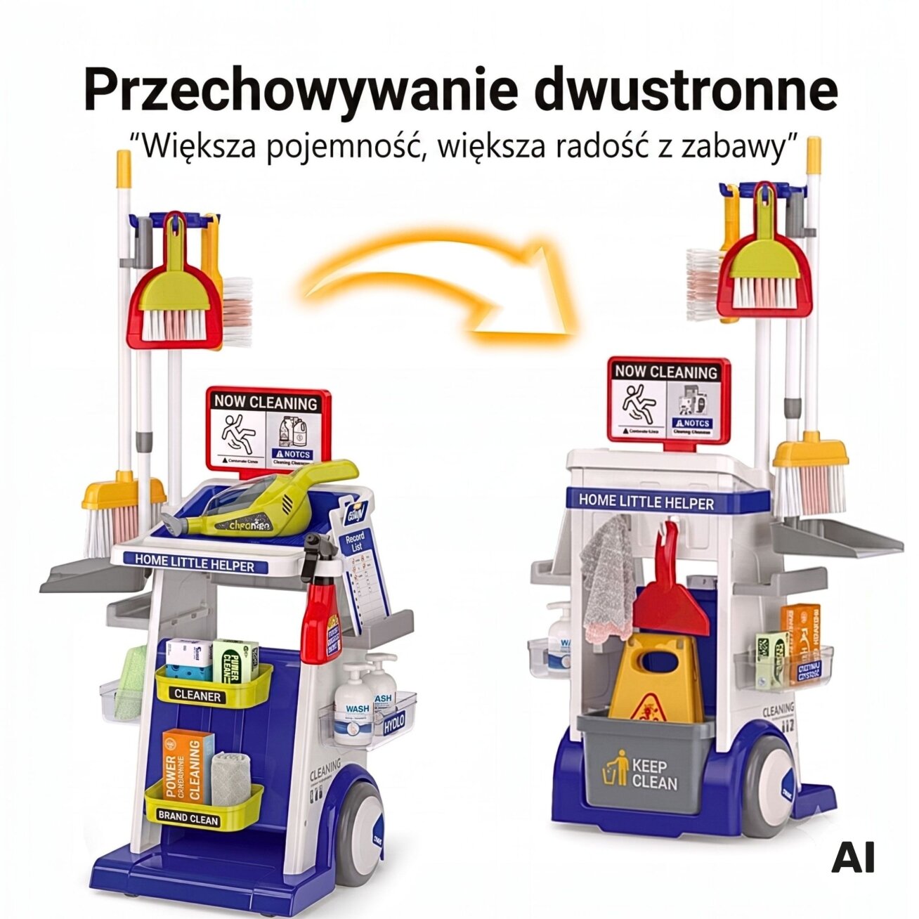 Woopie valymo rinkinys vaikams vežimėlis siurblys priedai XXL 22 vnt. 3