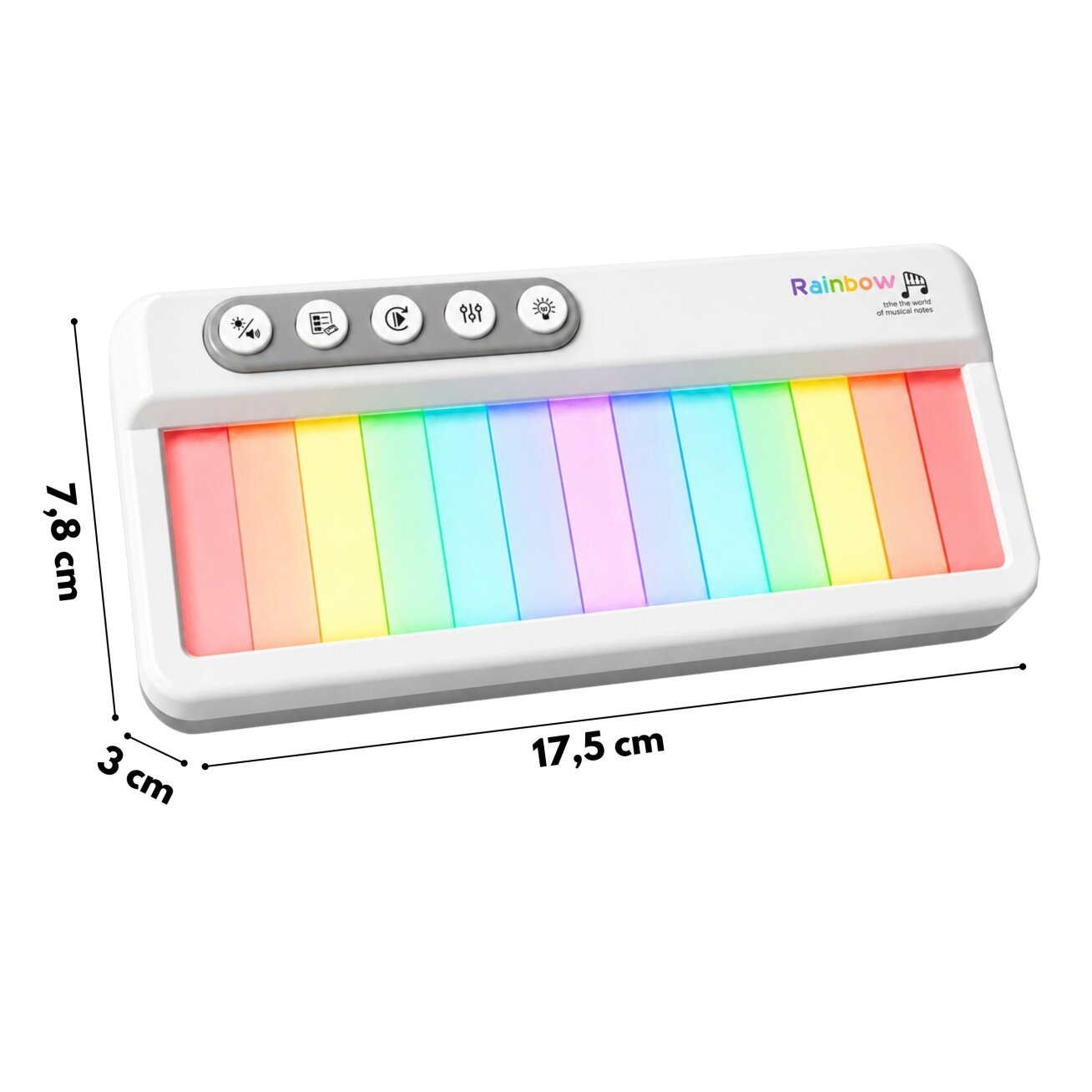 WOOPIE Vaivorykštinis liečiamas pianinas su apšvietimu ir mokymosi režimu 3+ 3 WOOPIE Vaivorykštinis liečiamas pianinas su apšvietimu ir mokymosi režimu 3+ 3