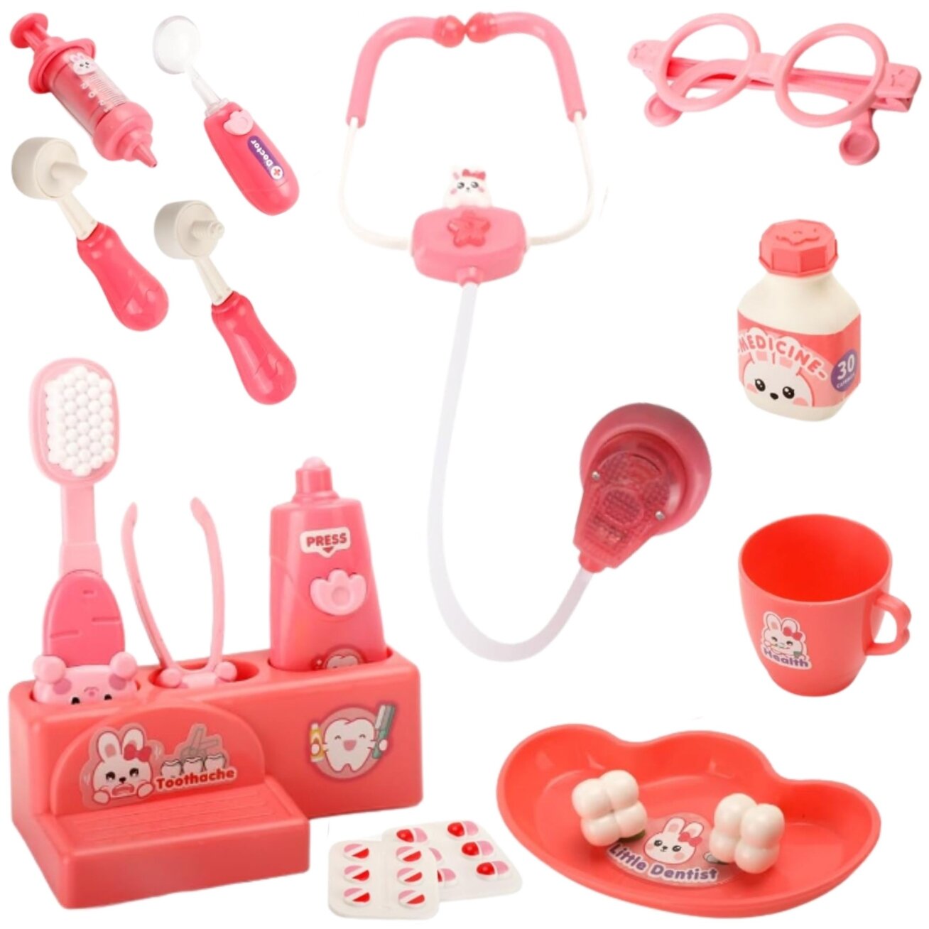 WOOPIE Mažojo odontologo rinkinys Vienaragio galva priedai 5 WOOPIE Mažojo odontologo rinkinys Vienaragio galva priedai 5