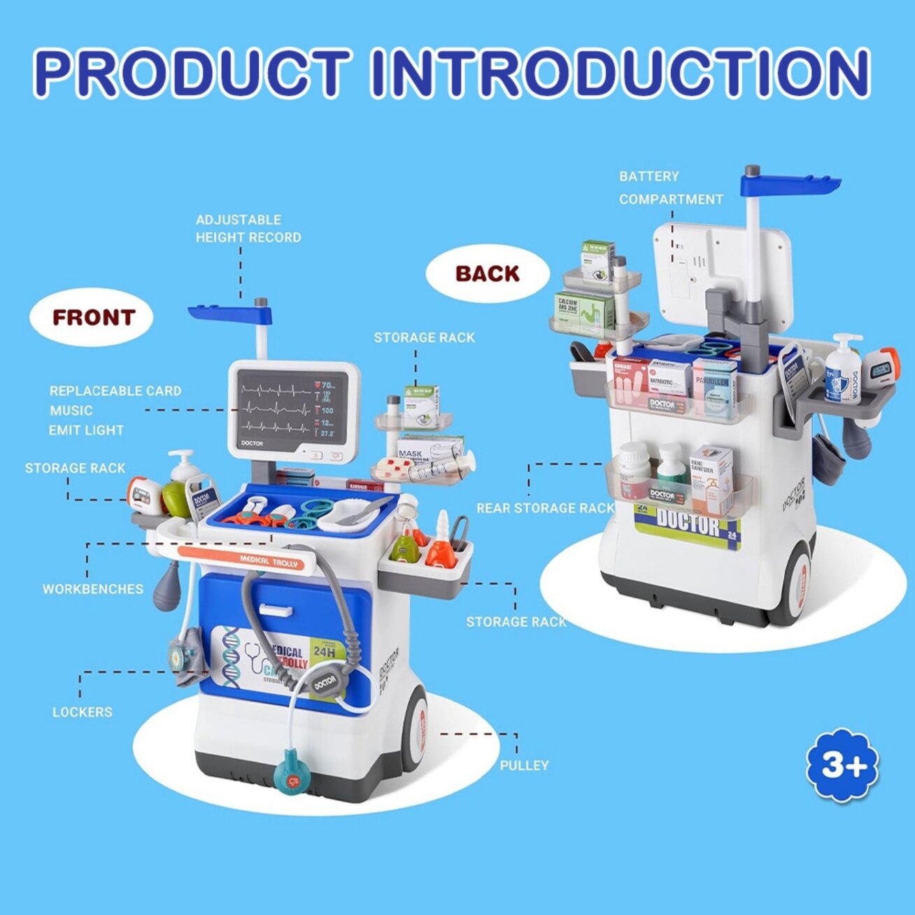WOOPIE Interaktyvus mažojo daktaro vežimėlis medicininis rinkinys Rentgenas 115cm 7 WOOPIE Interaktyvus mažojo daktaro vežimėlis medicininis rinkinys Rentgenas 115cm 7
