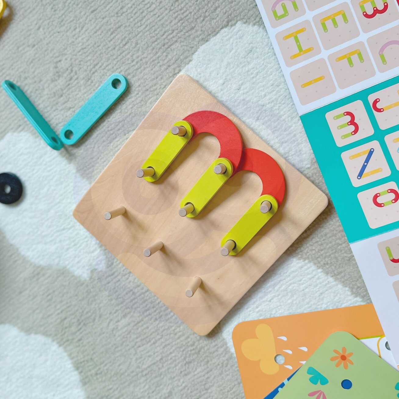 TOOKY TOY Medinė dėlionė Kaladėlės Kaišteliai Gyvūnų raštai atkurti FSC sertifikatas 3