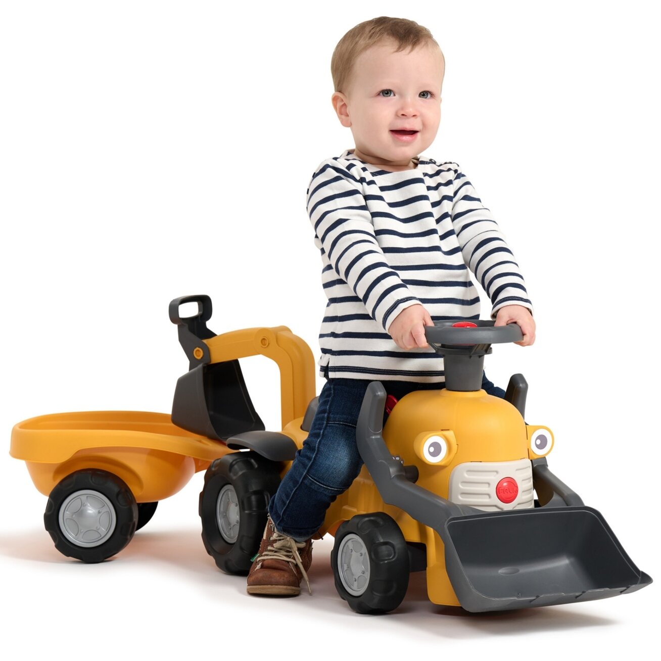 FALK vaikštynė-važiuoklė Ežiukas Ekskavatorius Marcel su priekaba 1 FALK vaikštynė-važiuoklė Ežiukas Ekskavatorius Marcel su priekaba 1