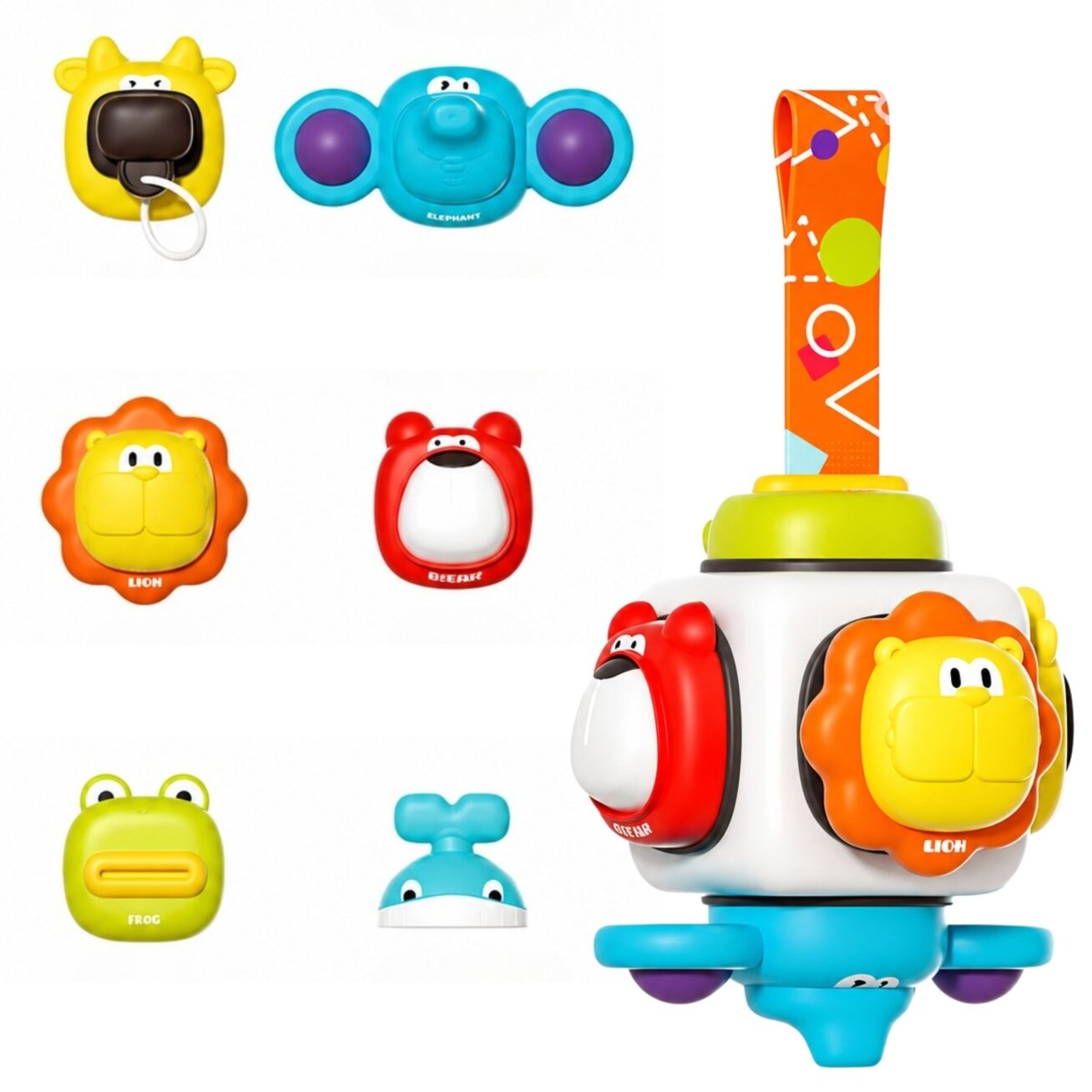 WOOPIE BABY Sensorinis kubas 6w1 - Gyvūnėliai 3