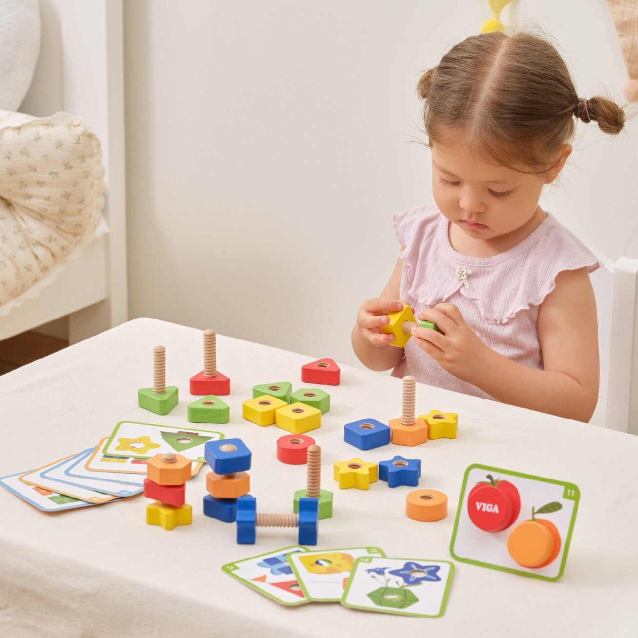 VIGA Varžtai Veržlės Montessori žaislas Spalvų derinimas 30 EL 3 VIGA Varžtai Veržlės Montessori žaislas Spalvų derinimas 30 EL 3