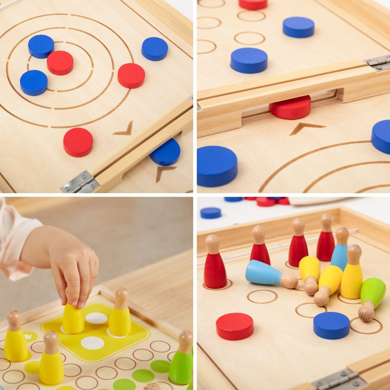 VIGA medinis vikrumo žaidimas 4in1 Stalo ledo ritulys Kerlingas Boulingas Ludo 5 VIGA medinis vikrumo žaidimas 4in1 Stalo ledo ritulys Kerlingas Boulingas Ludo 5
