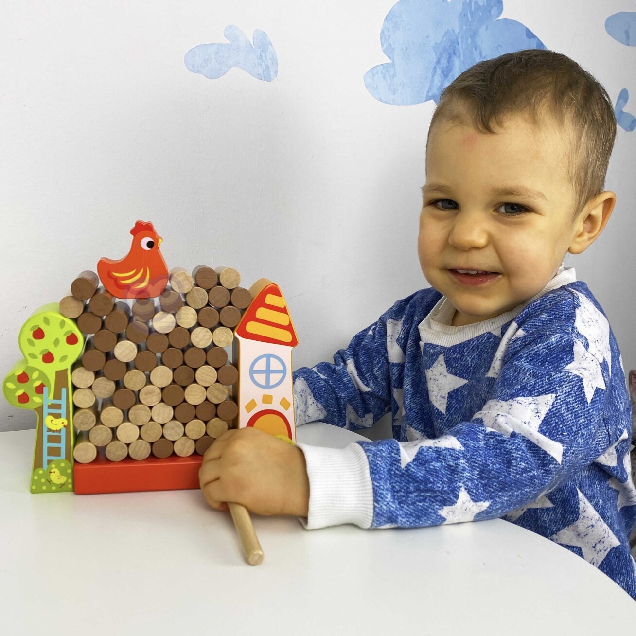 TOOKY TOY Vikrumo žaidimas Krentanti višta Medinis ūkis 5 TOOKY TOY Vikrumo žaidimas Krentanti višta Medinis ūkis 5