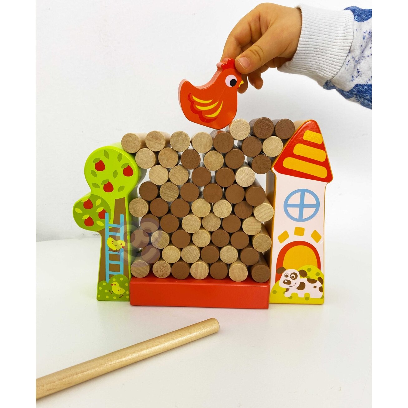 TOOKY TOY Vikrumo žaidimas Krentanti višta Medinis ūkis 6 TOOKY TOY Vikrumo žaidimas Krentanti višta Medinis ūkis 6