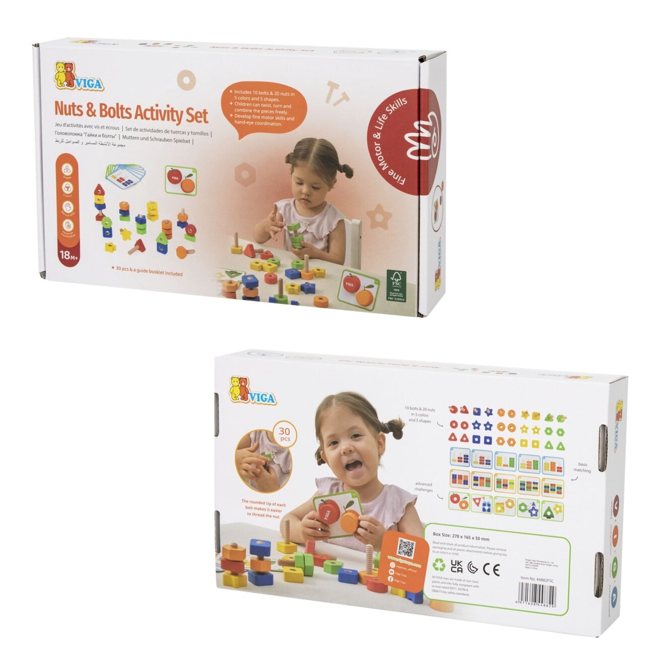 VIGA Varžtai Veržlės Montessori žaislas Spalvų derinimas 30 EL 11 VIGA Varžtai Veržlės Montessori žaislas Spalvų derinimas 30 EL 11