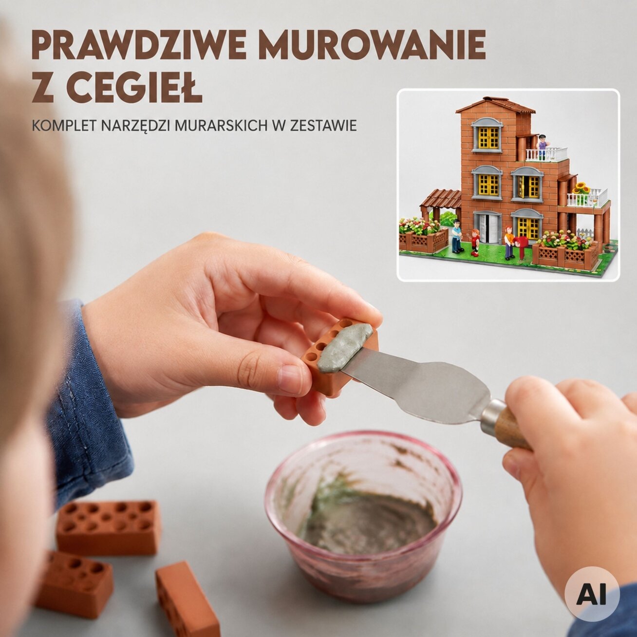 WOOPIE Konstrukcinis rinkinys Vila iš plytelių 454 vnt. Mažasis architektas 1