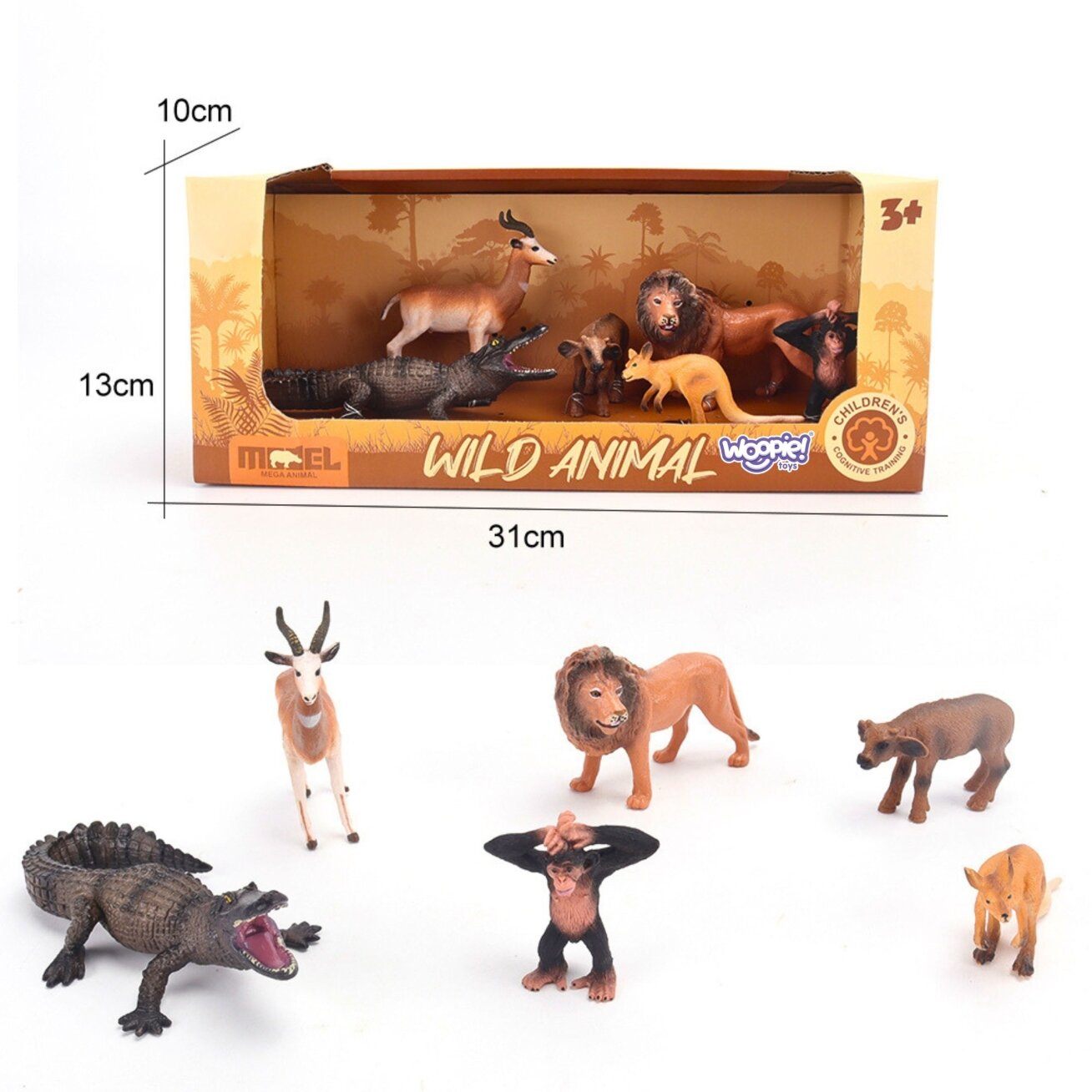 WOOPIE Laukinių gyvūnų safari figūrėlių rinkinys 6 vnt. 4