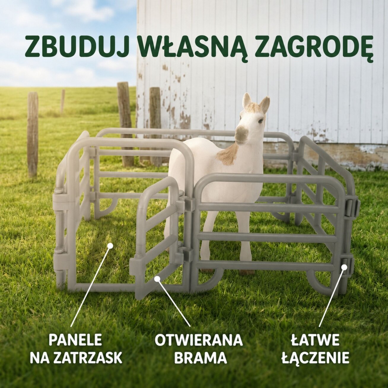 WOOPIE figūrėlių rinkinys Ferma Arkliai Mažasis Ūkininkas 11 vnt. Priedai 4