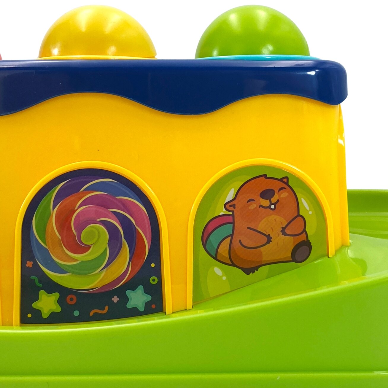 WOOPIE BABY Spalvingas kamuoliukų kalimo žaidimas su plaktuku Montessori 8