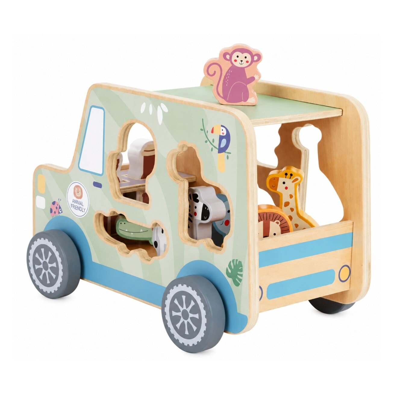 TOOKY TOY Safari veiklų kubo automobilis 4 TOOKY TOY Safari veiklų kubo automobilis 4