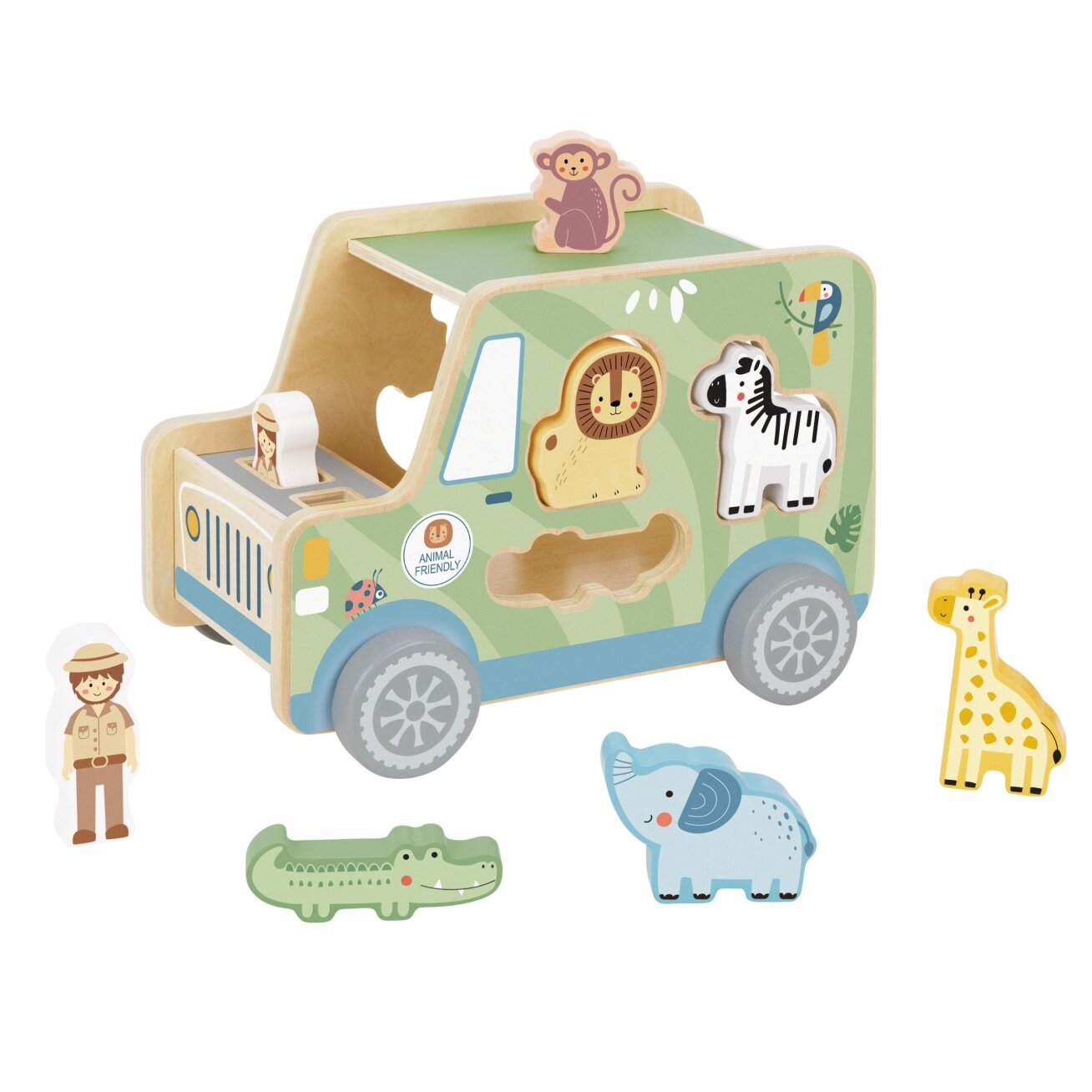 TOOKY TOY Safari veiklų kubo automobilis 5 TOOKY TOY Safari veiklų kubo automobilis 5