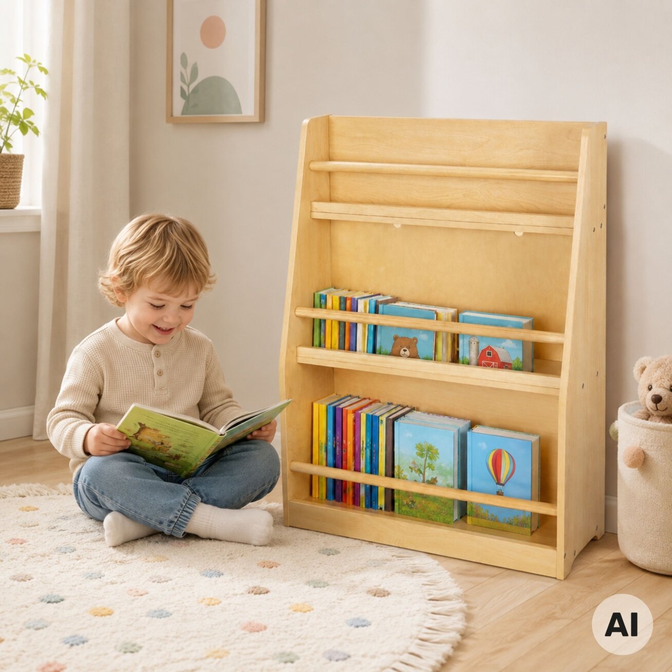 TOOKY TOY Medinė knygų lentyna 1 TOOKY TOY Medinė knygų lentyna 1