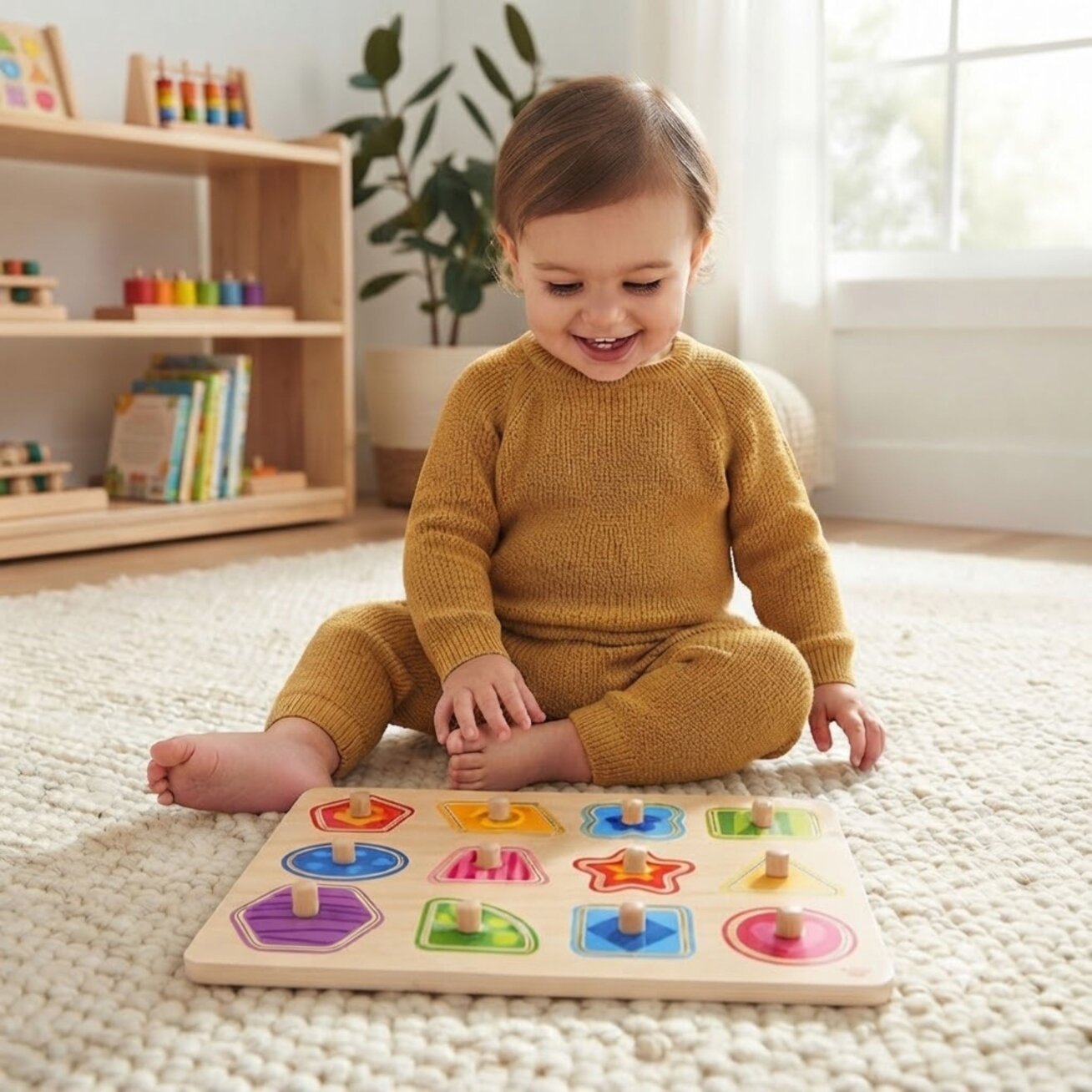 TOOKY TOY Dėlionė Montessori formų mokymasis su smeigtukais 2 TOOKY TOY Dėlionė Montessori formų mokymasis su smeigtukais 2