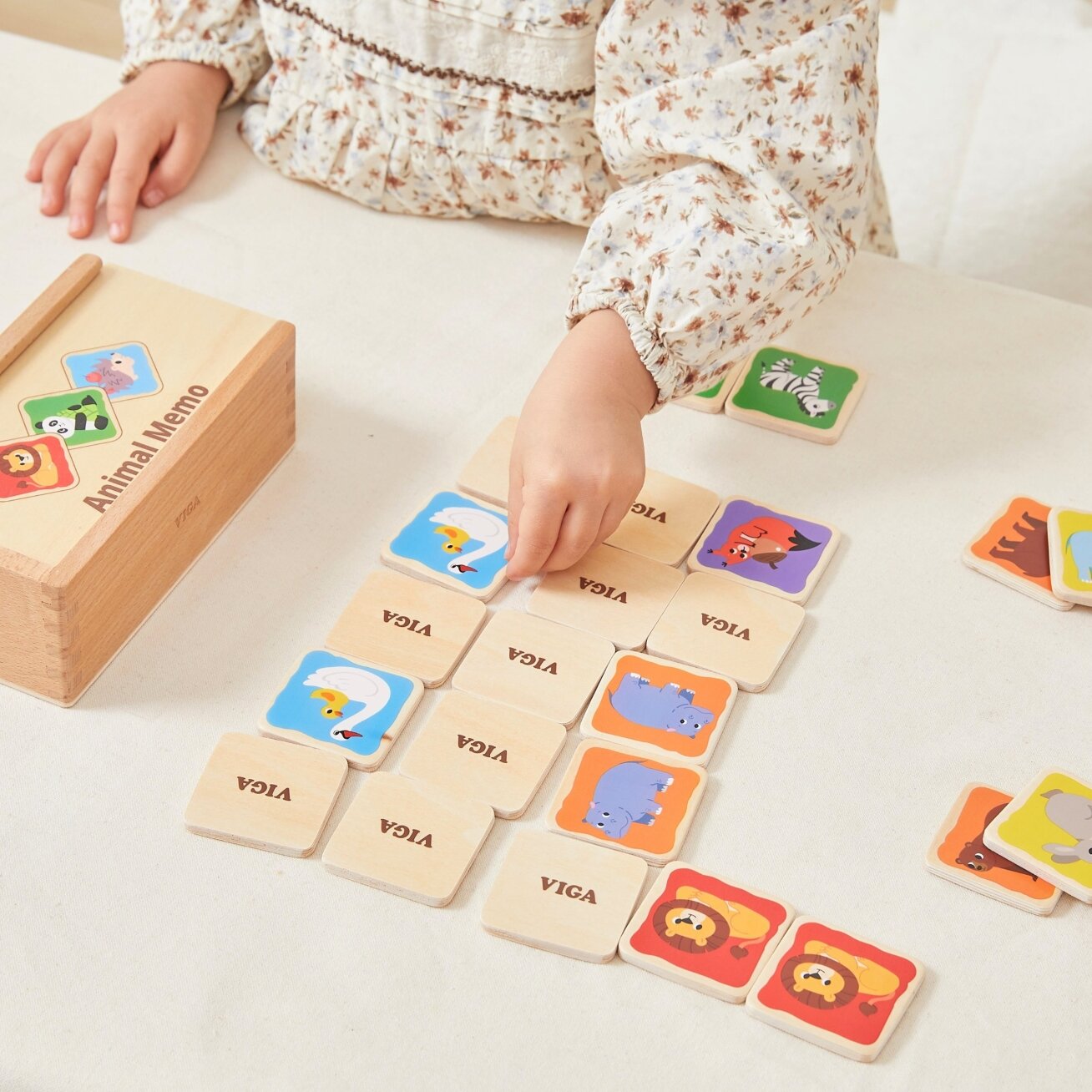 Viga  Medinis atminties žaidimas Memo Gyvūnėliai edukacinis vaikams 3+ 3