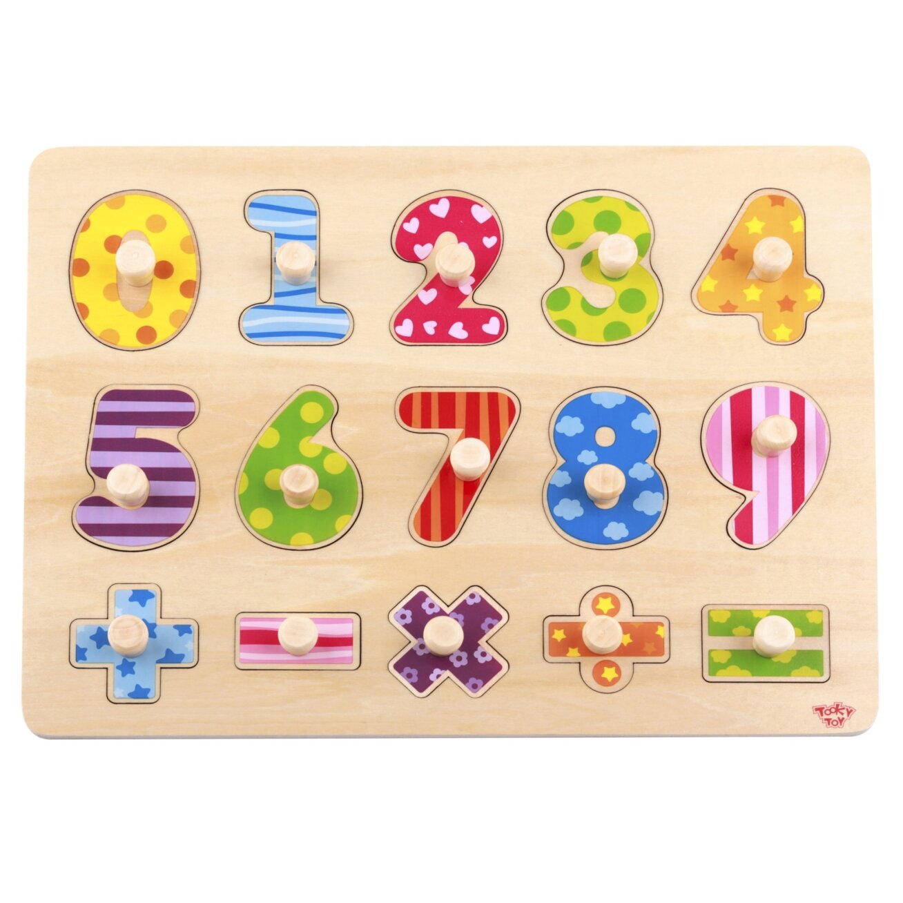 TOOKY TOY Medinės dėlionės Skaičiavimo mokymasis Dėlionė su smeigtukais Skaičiai 6