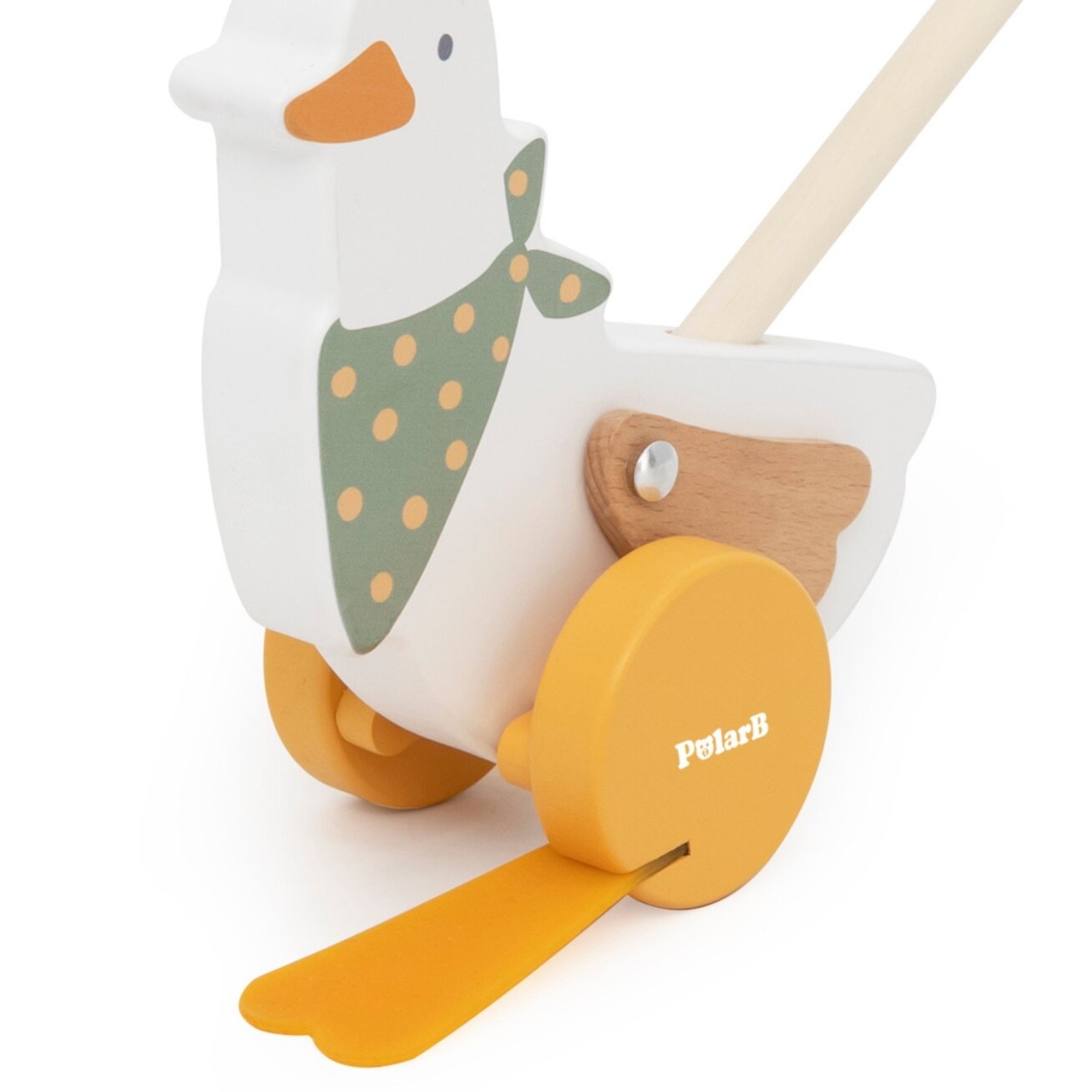 VIGA PolarB medinė stumiama žąsis – stumdukas ant lazdelės vaikams 18m+ 4 VIGA PolarB medinė stumiama žąsis – stumdukas ant lazdelės vaikams 18m+ 4