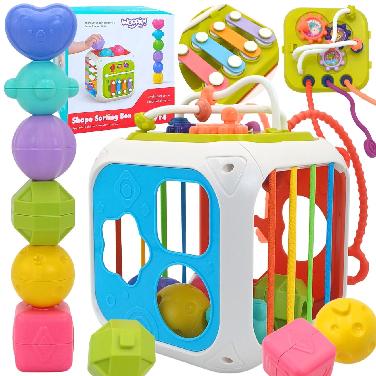 WOOPIE BABY sensorinis edukacinis veiklos kubas