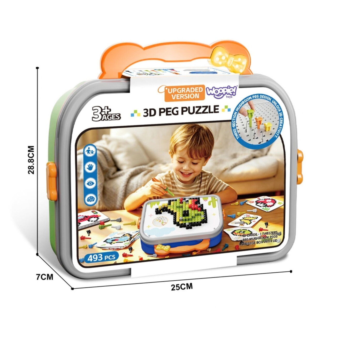 WOOPIE Montessori mozaikos dėlionė Grybukai 493 el 4