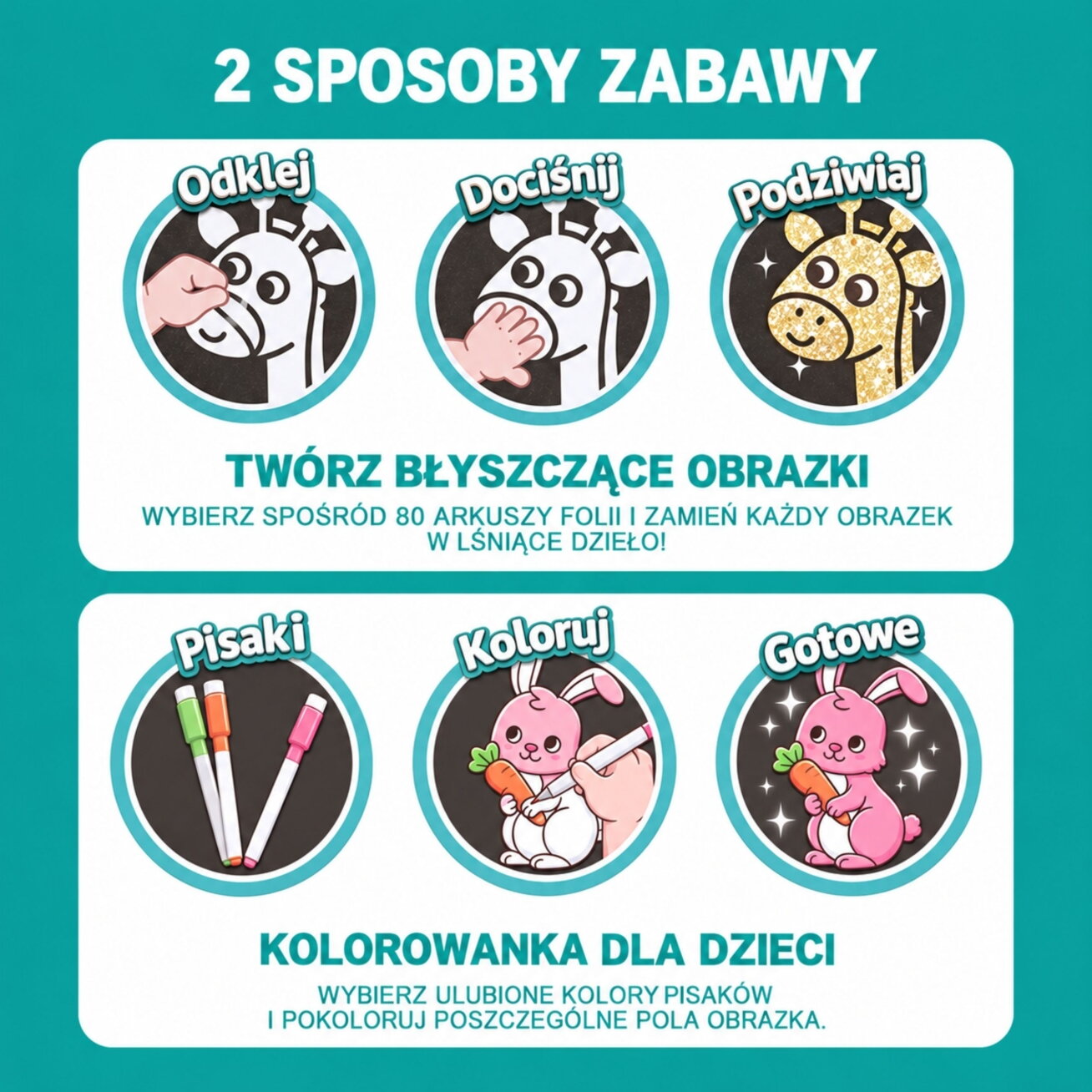 WOOPIE kūrybinis rinkinys – dekoravimas folija ir spalvinimas, gyvūnų pasaulis, 121 vnt. 5 WOOPIE kūrybinis rinkinys – dekoravimas folija ir spalvinimas, gyvūnų pasaulis, 121 vnt. 5