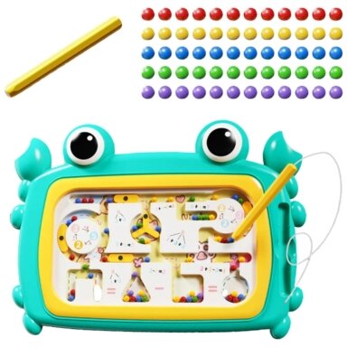 WOOPIE Magnetinė Montessori edukacinė lenta Labirintas Krabas, turkio spalvos