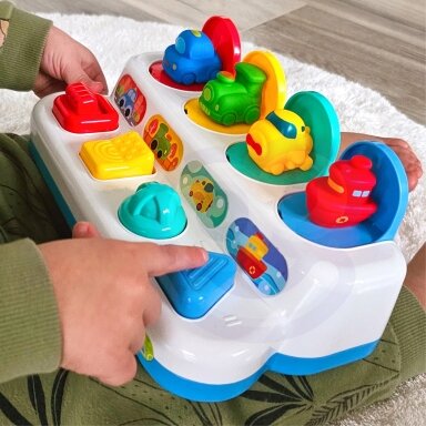 WOOPIE BABY edukacinis žaislas iššokantys transporto priemonės POP-UP