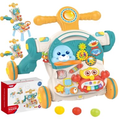 WOOPIE BABY Stumdukas Vaikštynė Edukacinis staliukas Paspirtukas Važinėjamas žaislas 4in1