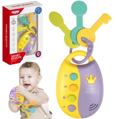 WOOPIE BABY Interaktyvūs automobilio rakteliai su pulteliu, kramtukas 2in1
