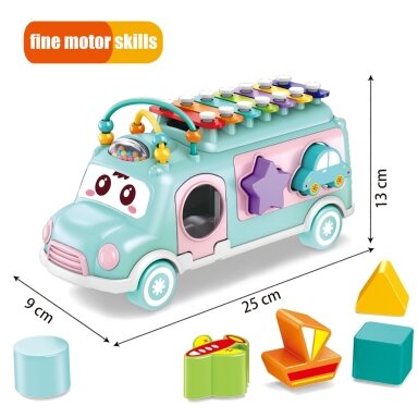 WOOPIE BABY Muzikinis automobiliukas-rūšiuoklis su ksilofonu, žalias