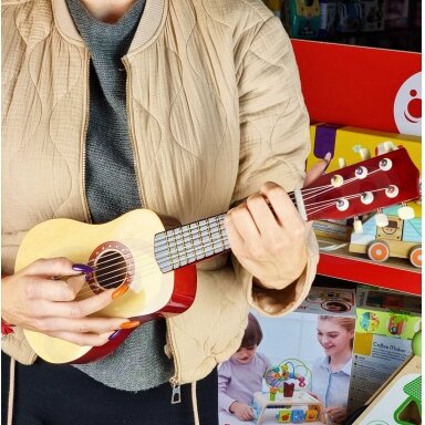 Viga medinė vaikiška gitara, natūrali 21 colio, 6 stygų Viga medinė vaikiška gitara, natūrali 21 colio, 6 stygų