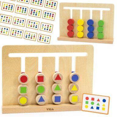 VIGA Loginis žaidimas Atkurk spalvas ir figūras Montessori rūšiuoklė