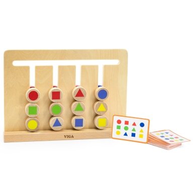 VIGA Loginis žaidimas Atkurk spalvas ir figūras Montessori rūšiuoklė