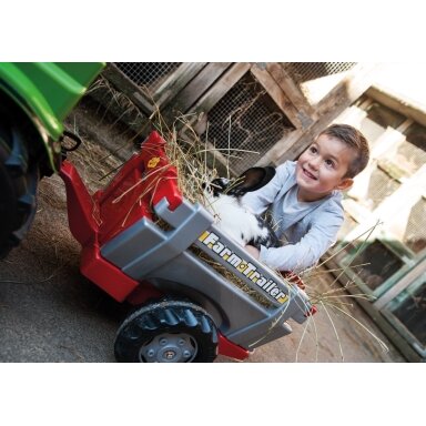 Rolly Toys rollyTrailer priekaba traktoriui su atidaromais bortais