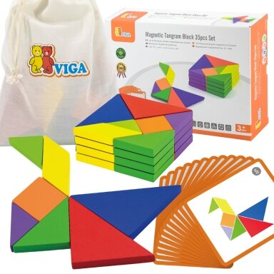 VIGA Tangram medinis loginis žaidimas dėlionė FSC sertifikatas