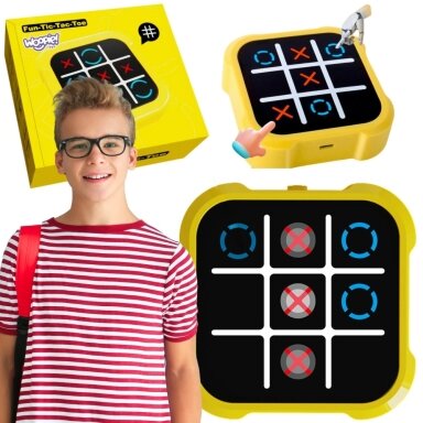WOOPIE Elektroninis žaidimas Kryžiukai ir nuliukai, loginis edukacinis 4in1