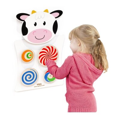VIGA medinė manipuliacinė lenta Karvytė FSC sertifikatas Montessori