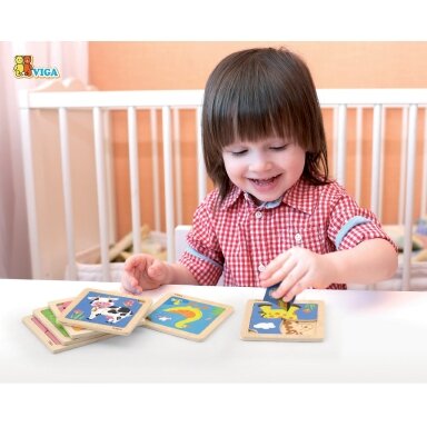 VIGA Patogūs mediniai dėlionės puzzle „Karvutė“