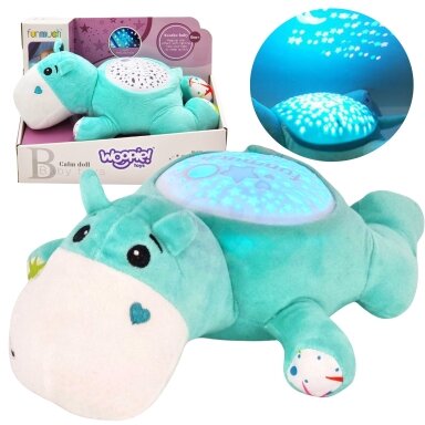 WOOPIE BABY Minkštas žaislas su projektoriumi 2in1 Migdyklė Begemotas WOOPIE BABY Minkštas žaislas su projektoriumi 2in1 Migdyklė Begemotas