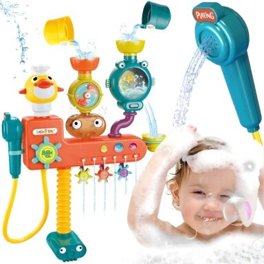 WOOPIE BABY maudymosi žaislas kranelis dušas perliejama fontanėlė ančiukas