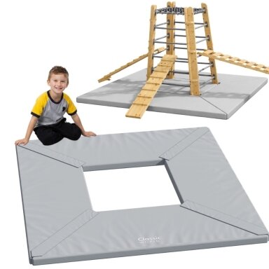 CLASSIC WORLD EDU gimnastikos čiužinys – trapezinis apsauginis kilimėlis po lauko bokštu