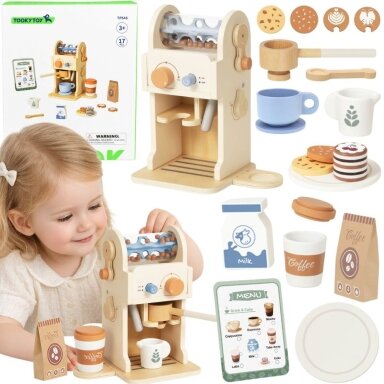 TOOKY TOY Medinis kavos rinkinys - baristos kavos aparatas
