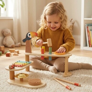 TOOKY TOY Edukacinis muzikinis staliukas - Tukanas