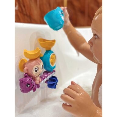 WOOPIE BABY Vandens žaislas maudynėms Beždžionėlė + puodelis