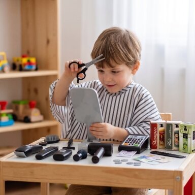 WOOPIE Barber vaikiškas kirpėjo rinkinys – stiliaus salonas 24 el.