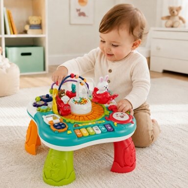 WOOPIE BABY Interaktyvus edukacinis staliukas 2in1 Pianinas Garsai