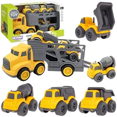 WOOPIE tralas rinkinys 4in1 statybinės transporto priemonės