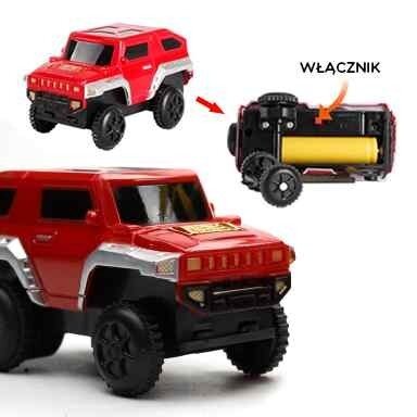 WOOPIE Elektrinis traukinukas Lenktynių trasa 2in1 Traukinys Viadukas Automobilis XXL 192 el. 11