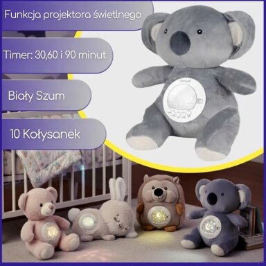WOOPIE BABY Minkštas žaislas baltasis lokys su projektoriumi, raminantis, 15 melodijų WOOPIE BABY Minkštas žaislas baltasis lokys su projektoriumi, raminantis, 15 melodijų